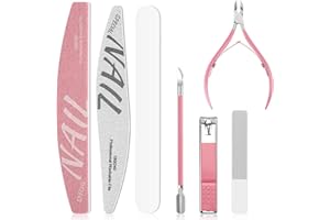 WALENTIN PROFWR Manicure Kit for Women Travel Nail Care Kit with Nail Clippers Cuticle Trimmer Cuticle Pusher Glass Nail Files and Buffers Nail Kit Pedicure Manicure Tools Pink Cuticle Care Kit with Case