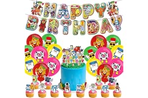 Game Steal a Brainrot Birthday Party Decorations Game Theme Supplies Kit,16 PCS Balloons,Happy Birthday Banner,Cupcake Topper