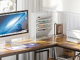 EasyPAG Metal 6 Tier A4 Wall Mounted Document Holder White view 4