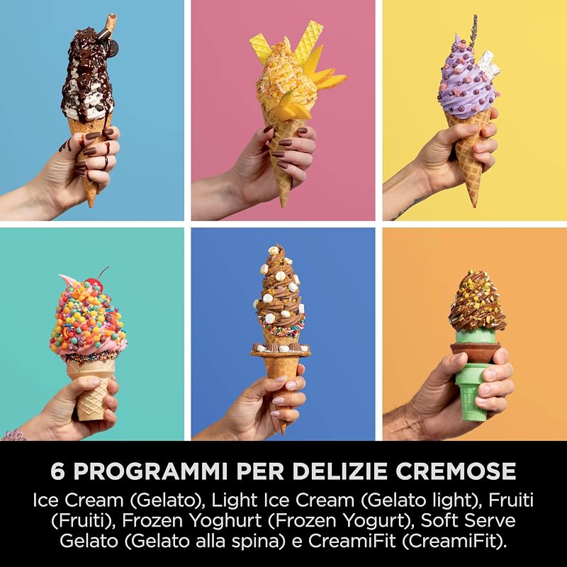 CREAMi Scoop & Swirl, Gelatiera 13 Programmi, 2 Vasetti, Argento