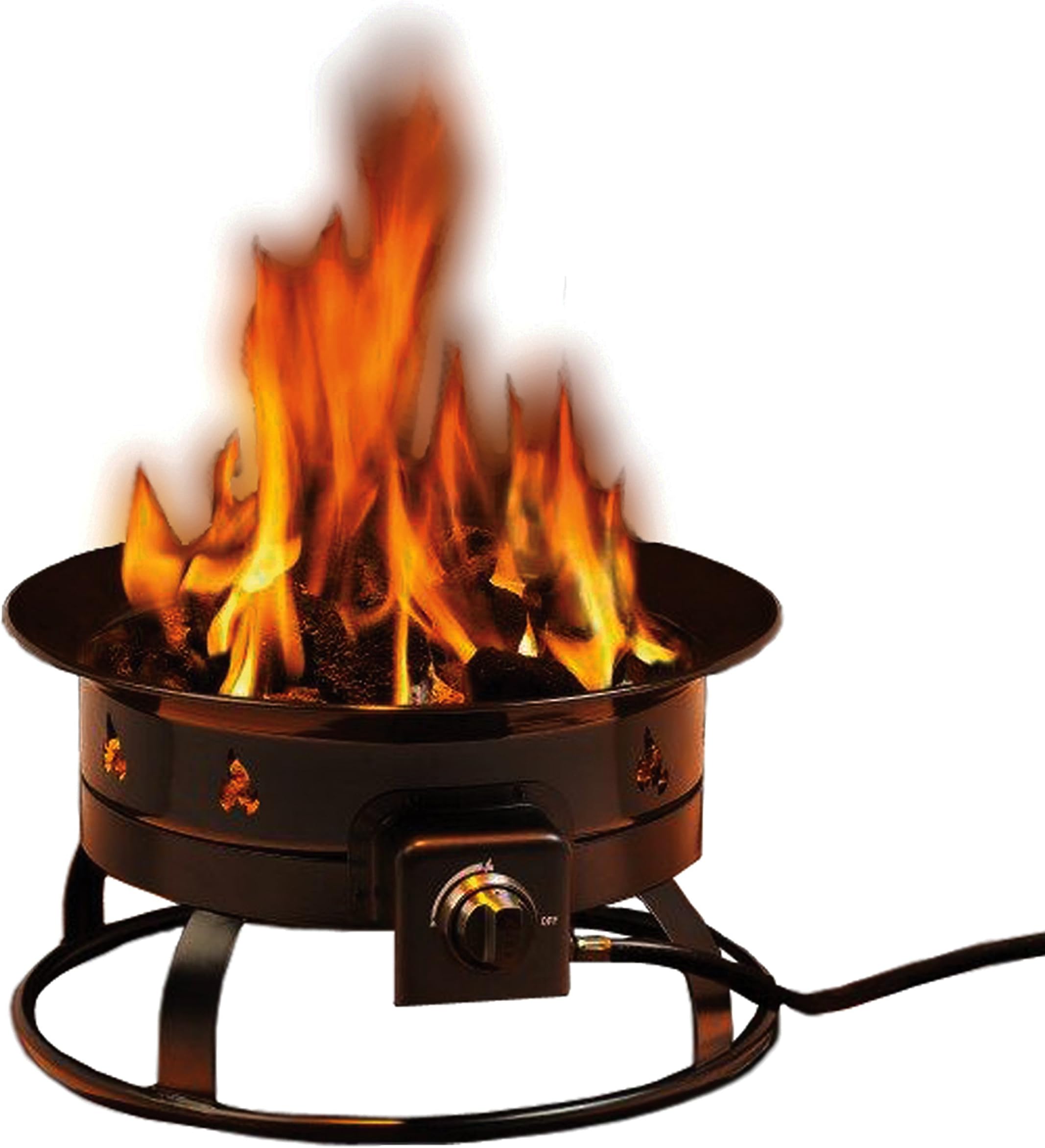 Heininger5995 58,000 BTU Portable Propane Smokeless Outdoor Gas Fire Pit, Alloy Steel, Black