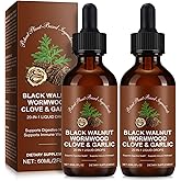 Tiuedu Black Walnut & Wormwood Herbal Liquid Drops, 20-in-1 Plant-Based Herbal Wellness Formula with Clove, Garlic, Pumpkin Seed & Milk Thistle, Fast-Absorbing Liquid, 2Pack