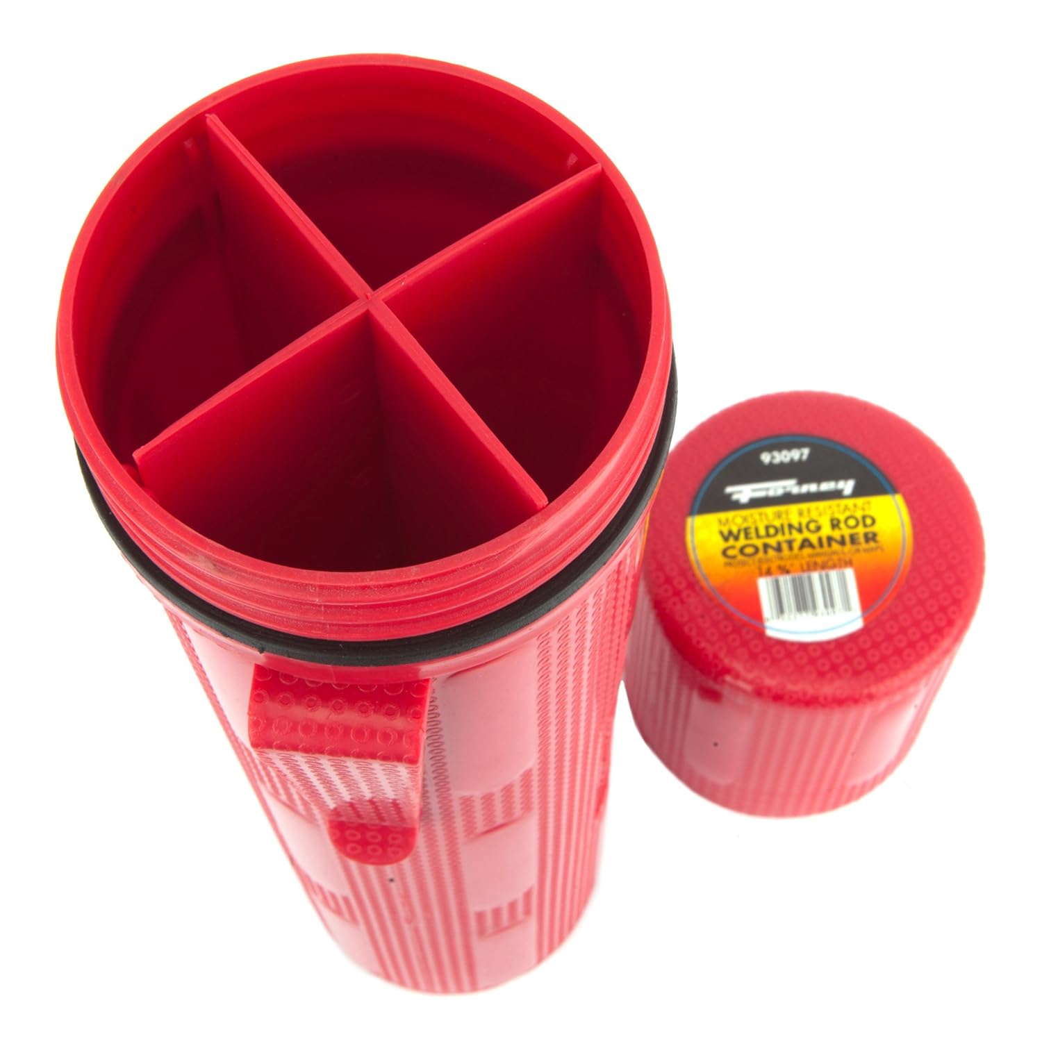 4 Compartments Rod Storage Container 143/8 Inch Red Forney 93097 New