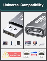 JSAUX DisplayPort to HDMI Adapter 2 Pack 4K@30Hz Dual Monitor Plug & Play view 2