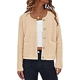 PRETTYGARDEN Women Knit Cardigan Sweaters Fall Fashion Long Sleeve Open Front Button Down Trendy Casual Jacket Winter Clothes