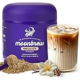 MoonBrew Nighttime Magnesium Vanilla Latte Mix, Natural Sleep Aid Drink Mix for Adults - Calming Melatonin-Free Sleep Support Powder with Magnesium Glycinate, L-Theanine, Chamomile & Zinc