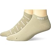 BOSS Men's Allover Logo Ankle Socks (2-Pack)
