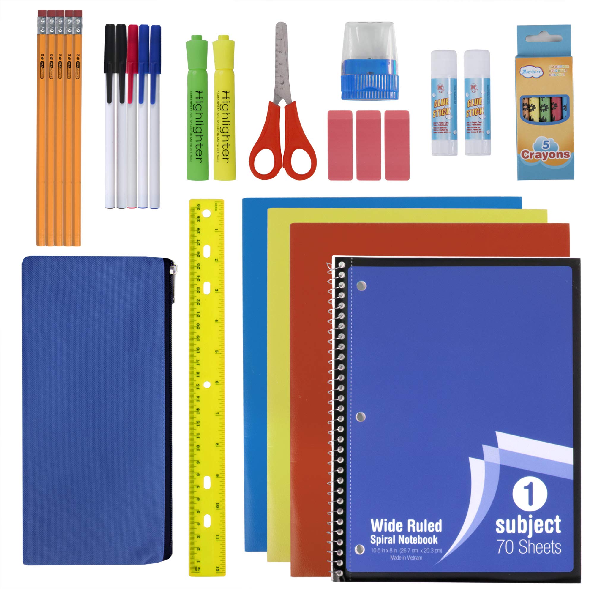 30 Piece School Supplies Kit For Elementary Kids Back To School Essentials Bundle K 12 Supply Pack For Girls Boys Buy Online In India At Desertcart In Productid