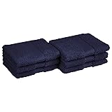 Amazon Basics Egyptian Cotton Washcloths - 6-Pack, Deep Navy