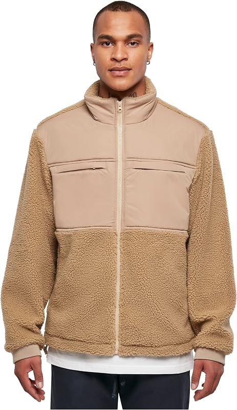 Giacca Sherpa Patched, Beige, M Uomo