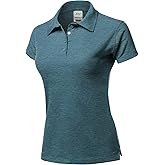 A2Y Women's Basic Casual Essentials 4-Button Junior-Fit PK Cotton Pique Polo Shirt