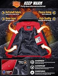 TACVASEN Mens Skiing Jacket with Hood Snowboard
