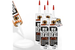 BEEST RV Roof Sealant Self-Leveling - 4 Pack, Self Leveling Lap Sealant for Campers, Skylight, Trailers, Waterproof RV Caulking for Vertical Surface - Elastomeric Sealer for Roof Maintenance & Repair