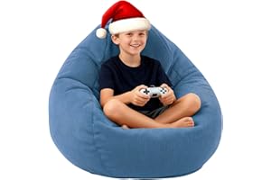 LPMOERA Bean Bag Chair Memory Foam Bean Bag Chairs for Kids/Teens with Filling Round Kids Bean Bag Chair for Living Room Bedroom College Dorm Reading Chair