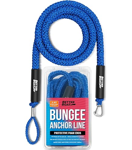 BoatTector High-Strength Bungee Cords - 2-Pack 12-inch Heavy Duty Line Snubbers With Stainless Steel Hooks