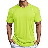 MAGCOMSEN Men's Dry Fit Shirts Mesh Short Sleeve Athletic Lightweight Workout Performance Hiking Shirt