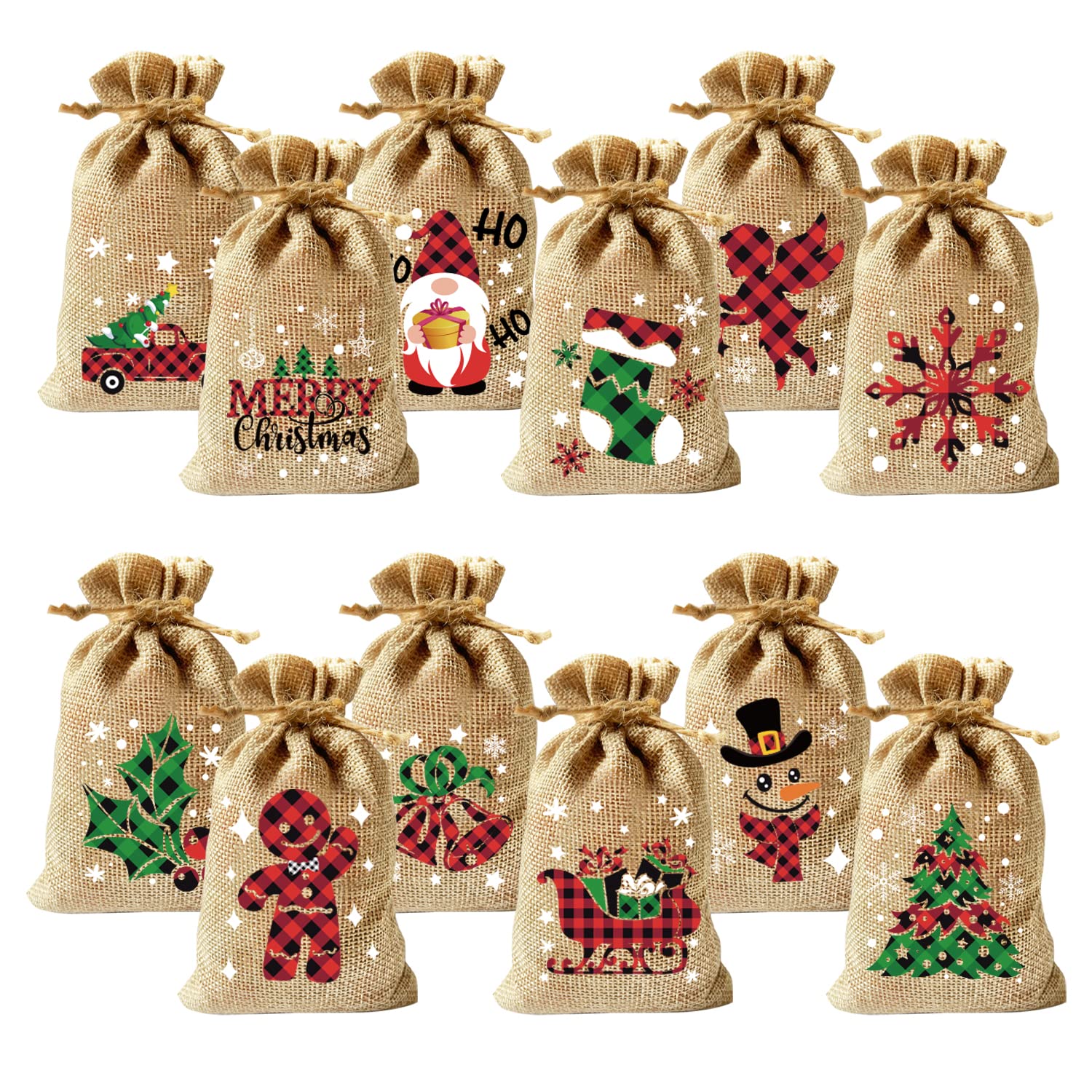 Photo 1 of *USED*
CCINEE 36pcs Christmas Burlap Bags, 4×6 Inch Drawstrings Christmas Linen Goody Gift Candy Bags with Double Jute Drawstrings for Candy Wrapper Xmas Party Favors