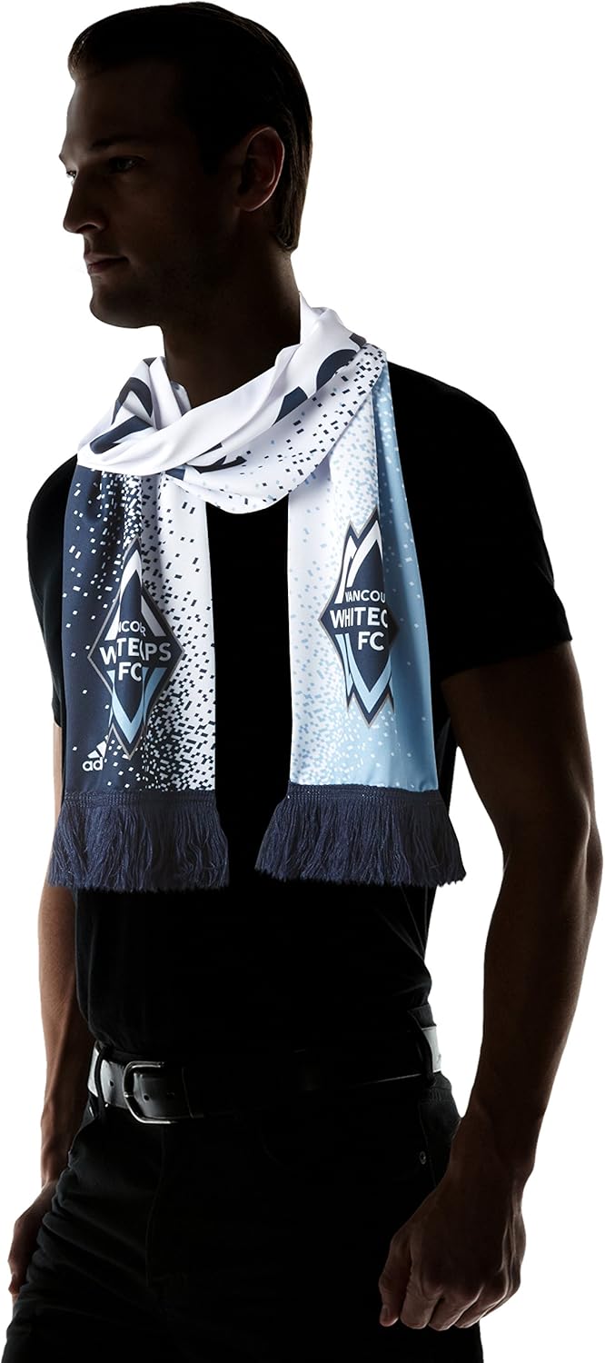 MLS Vancouver Whitecaps Adult MLS SP17 Fan Wear Sublimated Scarf with Fringe, Osfa, Blue : Clothing