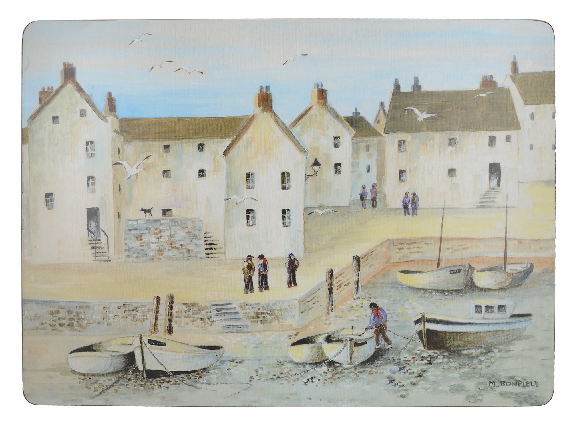 Creative Tops cornish Harbour Traditional Cork Backed Placemats, Multi-colour, Set of 4 — image 1