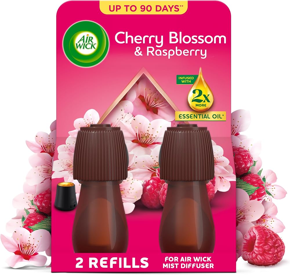 Air Wick Essential Mist Cherry Blossom & Raspberry Refill 20ml Twin Pack