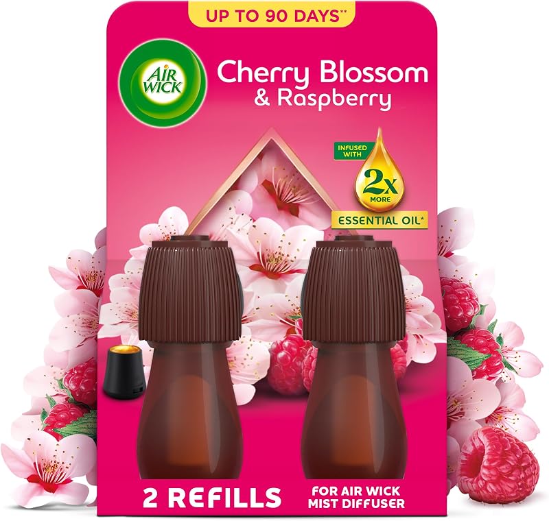 Air Wick Essential Mist Cherry Blossom & Raspberry Refill 20ml Twin Pack