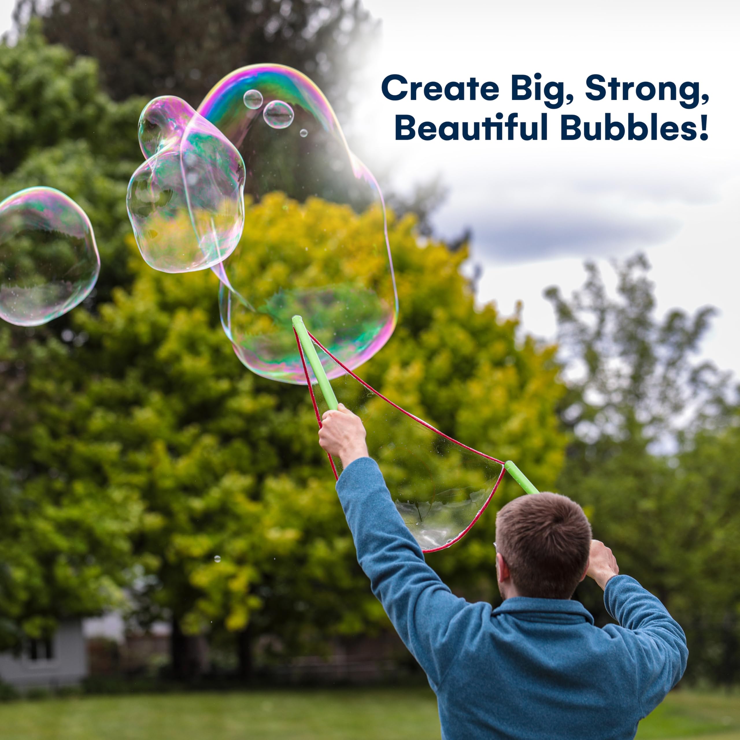 Kidzlane Bubbles Solution Refill 67.63 oz - Large and Easy-Grip Bottle for Bubble Machine, Guns, and Wands - Toddler Liquid Refill for Ages 3 and Above