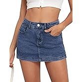Denim Skort Women Stretch Denims Mini Skirt for Womens High Waist Denim Skirt Women Mini Jean Skirt Fashions Jeans Skort