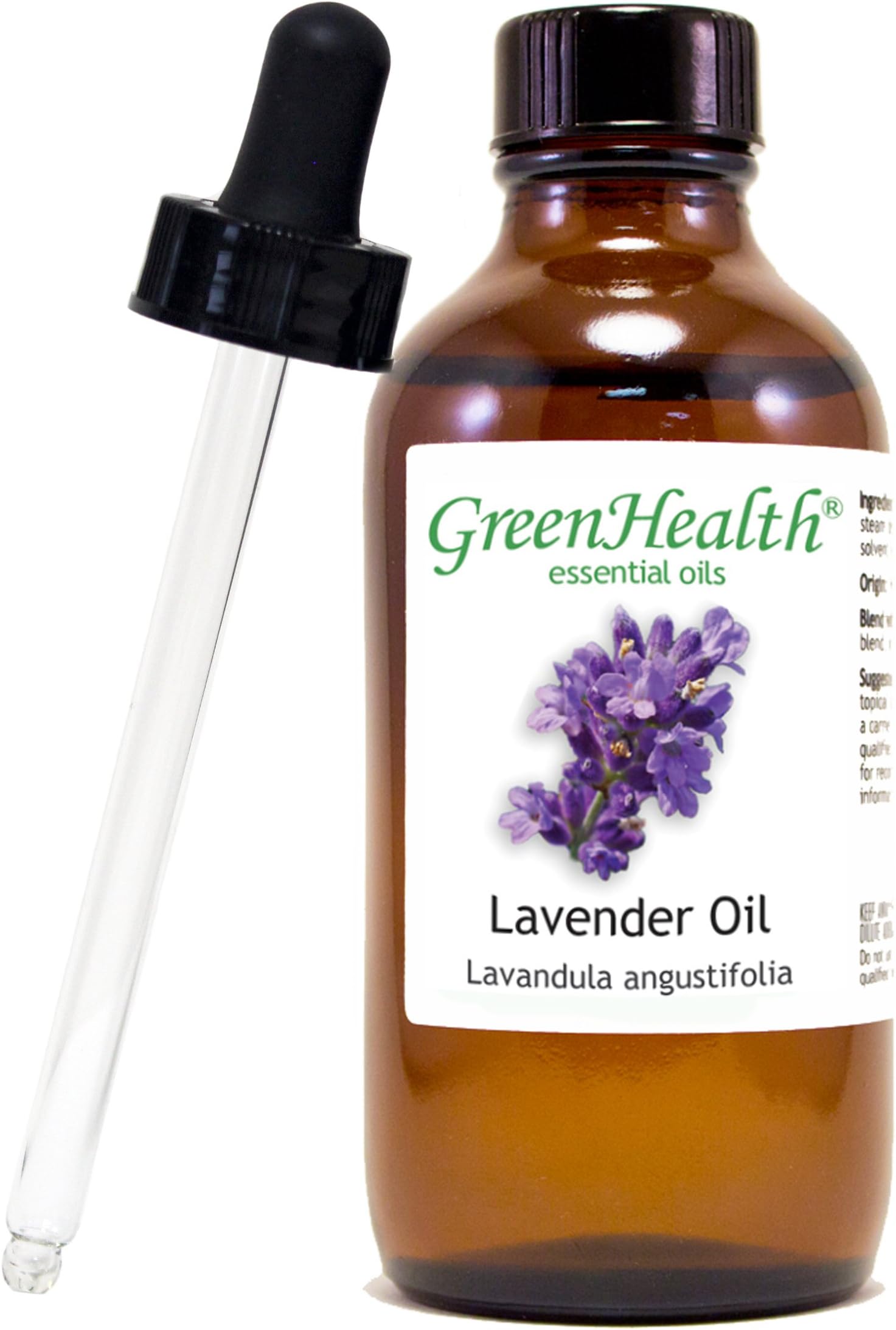 Lavender Essential Oil 100% Pure - 4oz with Glass Dropper - GreenHealth