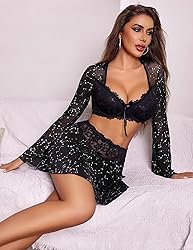 Avidlove Women's Sexy Contrast Lace Mesh Lingerie