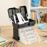 VonHaus Utility Tool Box Storage Organiser Case with 4 Drawers view 8