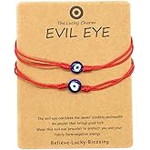 Jasimkiss Adjustable Red Black String Blue Evil Eye Bracelets for Women Men Handmade Charm Lucky Bracelets