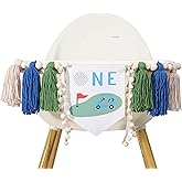 Golf 1st Birthday Tassel Banner - Golf Boy 1st Birthday High Chair Banner,Hole in One Highchair Decoration, First Year Sports Smash Cake Wall Banner,Cake Smash Backdrop Banner, First Birthday (Tassel Banner)