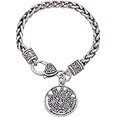 VASSAGO Ancient Hebrew Esoteric Tetragrammaton Pentagram Name of God Charm Wheat Chain Bracelet Blessing Jewelry for Men Women