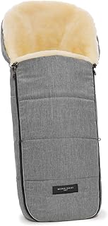 WERNER CHRIST BABY Lammfell-Fußsack FLIMS – kuscheliger Buggy-, Kinderwagen-Fußsack, aus medizinischem Fell, universal, in grigio