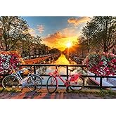 Ravensburger Bicycles in Amsterdam 1000 Piece Jigsaw Puzzle for Adults - 12000662 - Handcrafted Tooling, Made in Germany, Eve