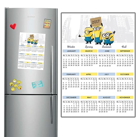 Minion 2 2017 imán para nevera calendario 29 x 21 cm A4 tamaño ...