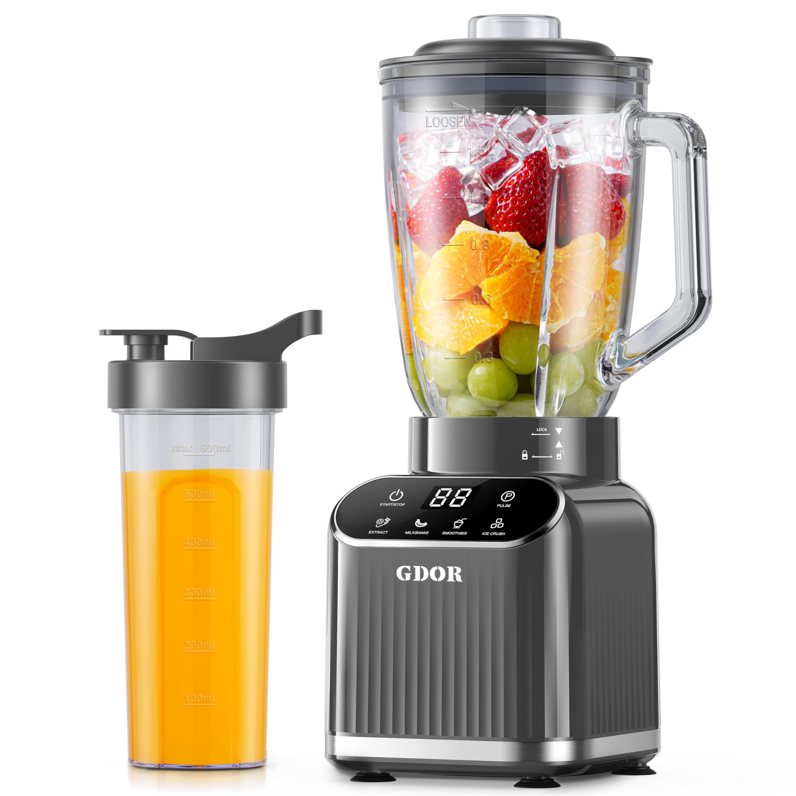Photo 1 of GDOR Professional Blender for Smoothies, 5 Functions, Gray