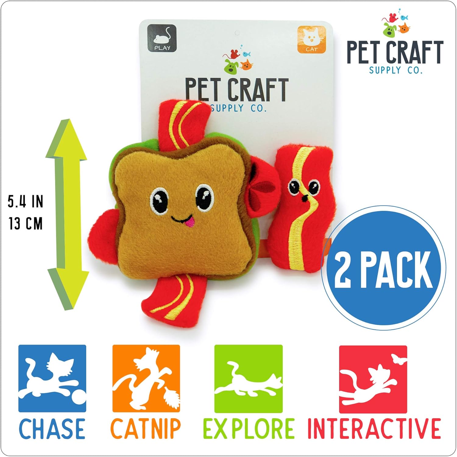 Pet Craft Supply Silly Snacks and Funny Food Crinkle Cuddling Catnip and Silvervine Toys - Interactive Cat Toys Alternative to Mice Fish Feathers Cat Toy : Pet Supplies