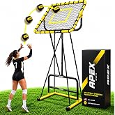 Volleyball Setter Trainer, Adjustable 6-11 ft, 46" Tensioned Net | Solo Setting &amp; Overhead Pass Rebounder with 90&deg; Block Mode | Indoor &amp; Outdoor