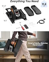 LUBBYGIM Under Desk Elliptical Machine, Motorized, 12-Speed, Quiet view 8