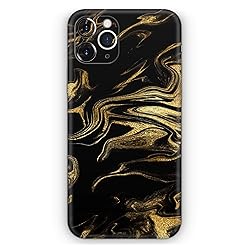 Design Skinz Black & Gold Marble Swirl V7 2
