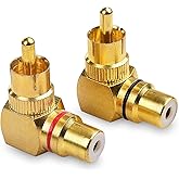 Cable Matters 2-Pack Right Angle RCA Adapter, 90 Degree RCA Adapter