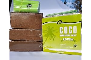 NUTRIFIELD Coco Coir Brick Organic Coconut Coir 3 Coco Fiber Compressed Blocks 850g Each, Low EC Buffered w/Calcium RHP Quality Pot Soil Indoor Outdoor Flower/Vegetable Garden Seed Starter Micro Greens - 5.7 lbs