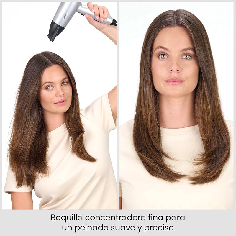 Secador de cabelo Cosmos Lightweight com Difusor – NOVO 2025, Secador potente e elegante de 2100W, condicionador iónico sem frizz, 3 níveis de aquecimento e 2 velocidades, Prata, D580DE