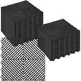 Interlocking Drainage Tiles 12" x 12" Modular Interlocking Cushion | Heavy Duty PP Interlocking Garage Floor Tiles, Non-Slip Splicing Drainage Mat for Garage Patio Outdoor Shower, Black, 60 Pack