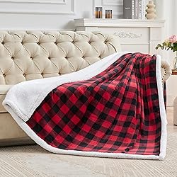 BEDELITE Sherpa Fleece Blanket - Black and Red