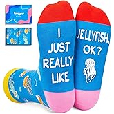 HAPPYPOP Animal Gifts for Women - Jellyfish Dolphins Otters Gifts Shark Mermaids Socks