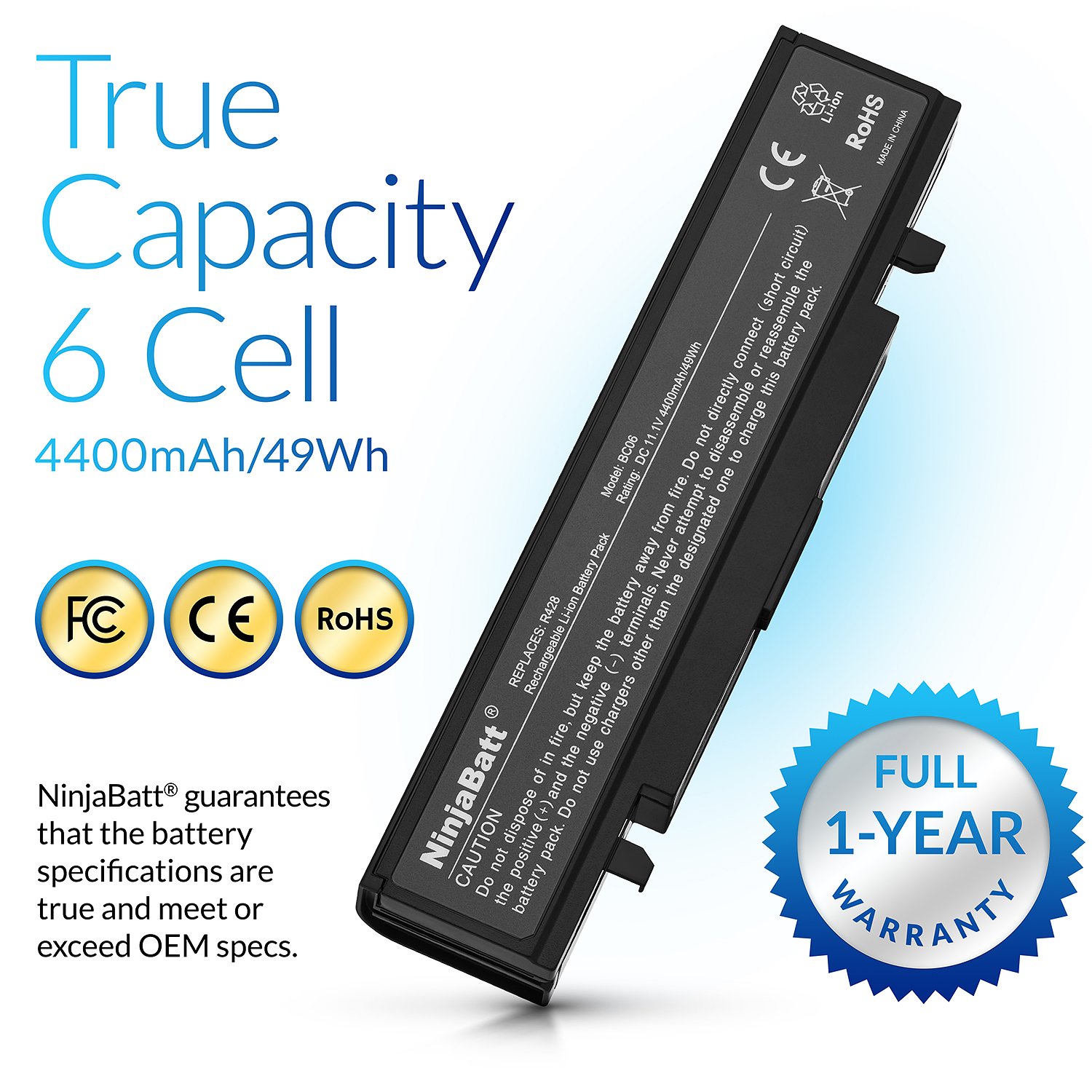 NinjaBatt Laptop Battery for Samsung AAPB9NC6B AAPB9NS6W AAPB9NS6B