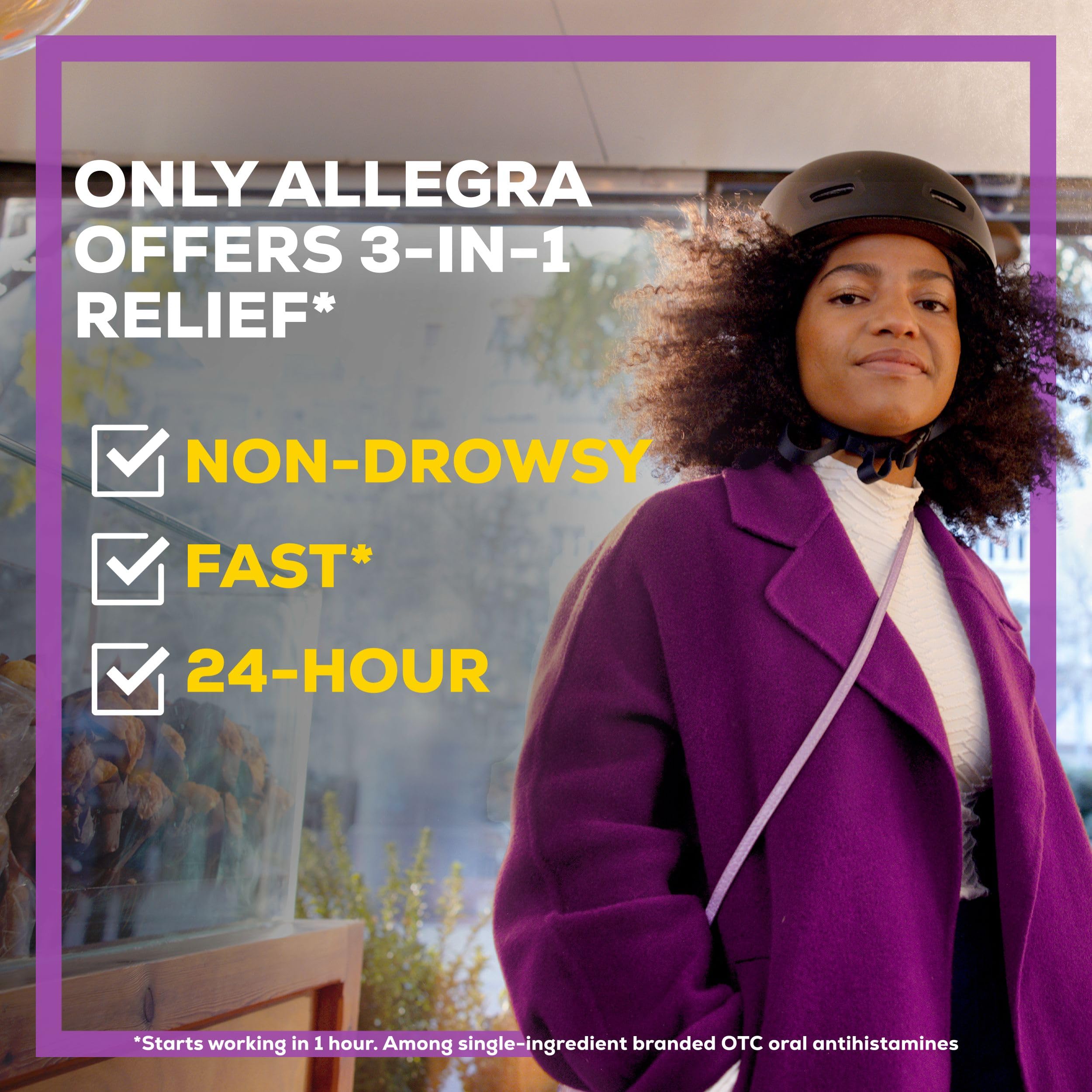 Allegra Adult 24-Hour Allergy Relief Tablets, Non-Drowsy Indoor and Outdoor Allergy Medicine, 180 mg Fexofenadine HCI Antihistamine Pill, 5-Count