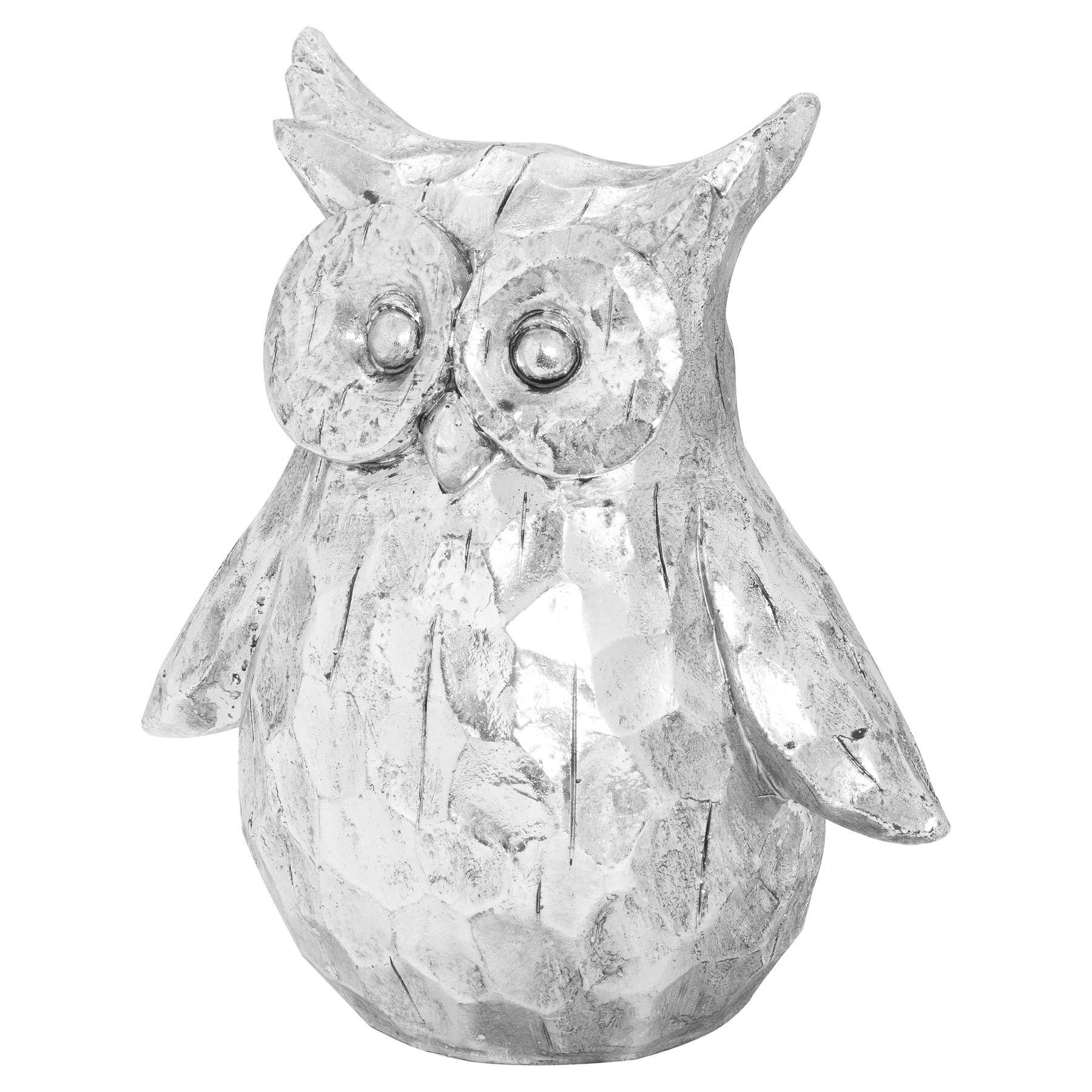 Hill Interiors Olive The Large Silver Ceramic Owl, Mixed, 23 x 11 x 0.8 cm